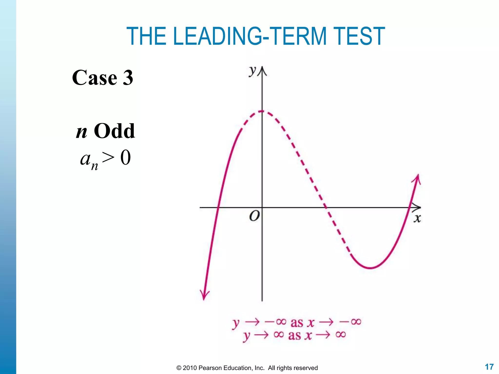 17© 2010 Pearson Education, Inc. All rights reserved
Case 3
n Odd
an > 0
THE LEADING-TERM TEST
 