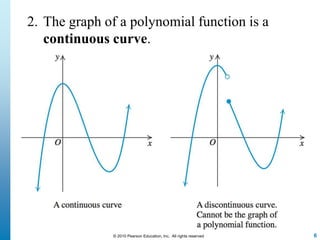 6© 2010 Pearson Education, Inc. All rights reserved
2. The graph of a polynomial function is a
continuous curve.
 