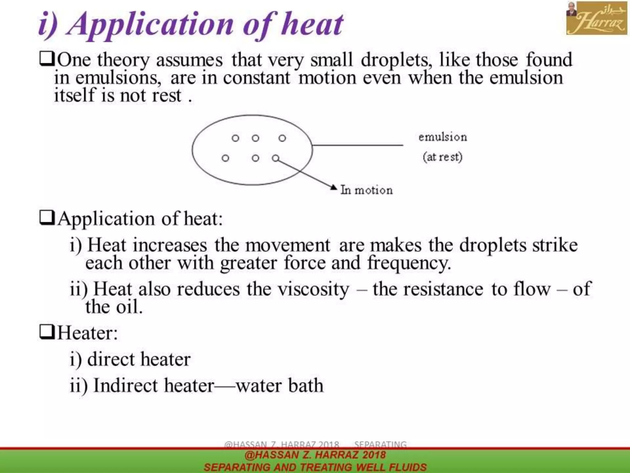 i) Application of heat
 