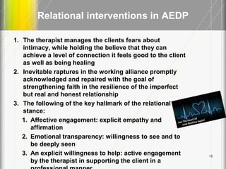 Lecture 8 accelerated experiential dynamic psychotherapy (adep) | PPT