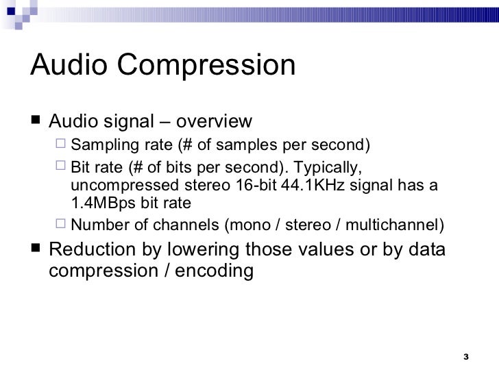 Lecture 8 audio compression