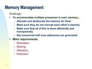lecture 8 b main memory | PDF