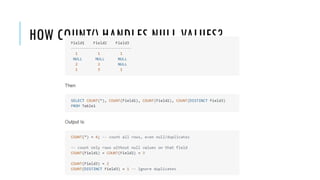HOW COUNT() HANDLES NULL VALUES?
 