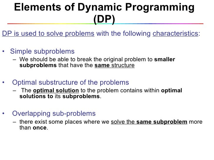 Lecture 8 Dynamic Programming
