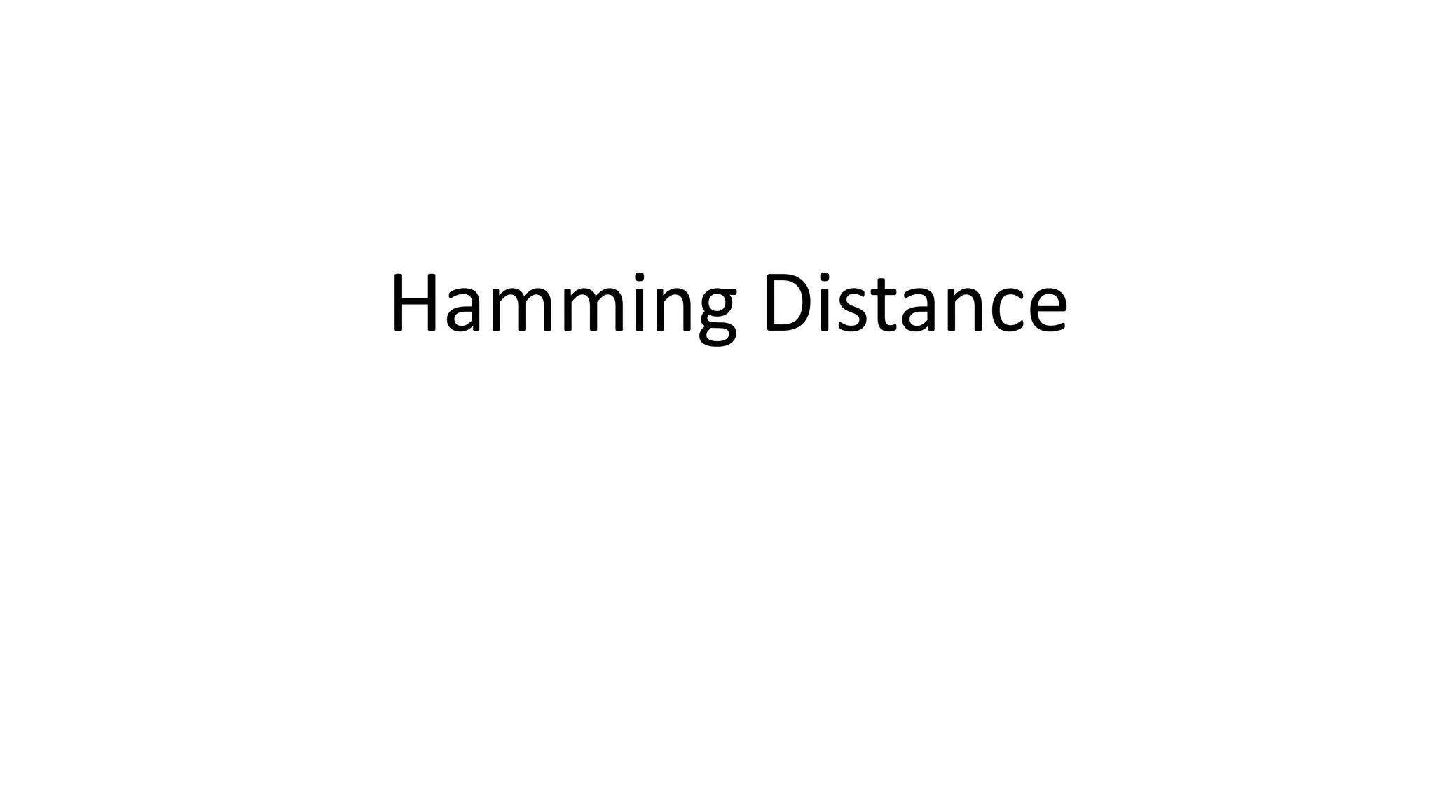 Hamming Distance
 