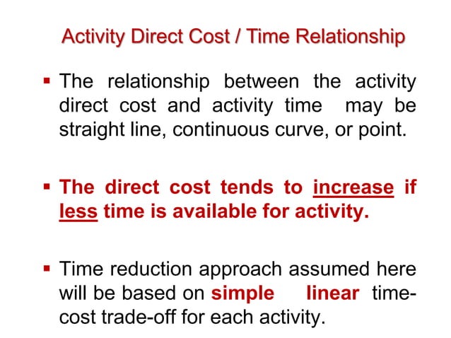 time cost trade off | PDF | Business | Business and Finance