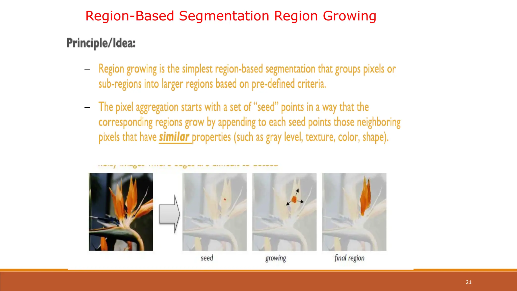 21
Region-Based Segmentation Region Growing
 