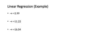 Linear Regression (Example)
• → =3.99
• → =11.22
• → =16.04
 