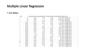 Multiple Linear Regression
• Iris Data:
 