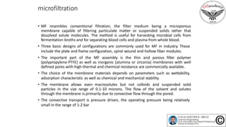 Microfilter Method Episode 65 : Membrane separation processes | PPTX