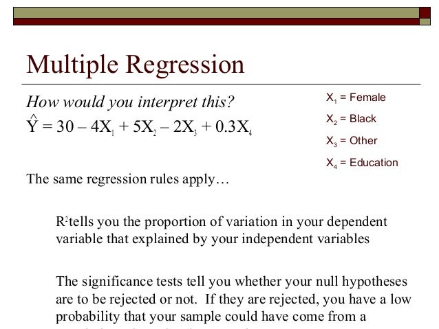 How to write null hypothesis for multiple regression