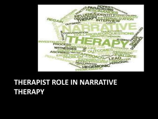THERAPIST ROLE IN NARRATIVE
THERAPY

 