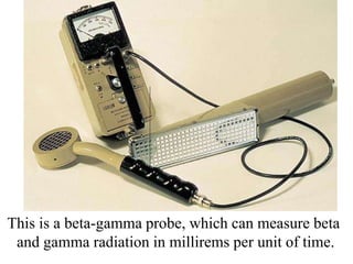 This is a beta-gamma probe, which can measure beta
and gamma radiation in millirems per unit of time.
 