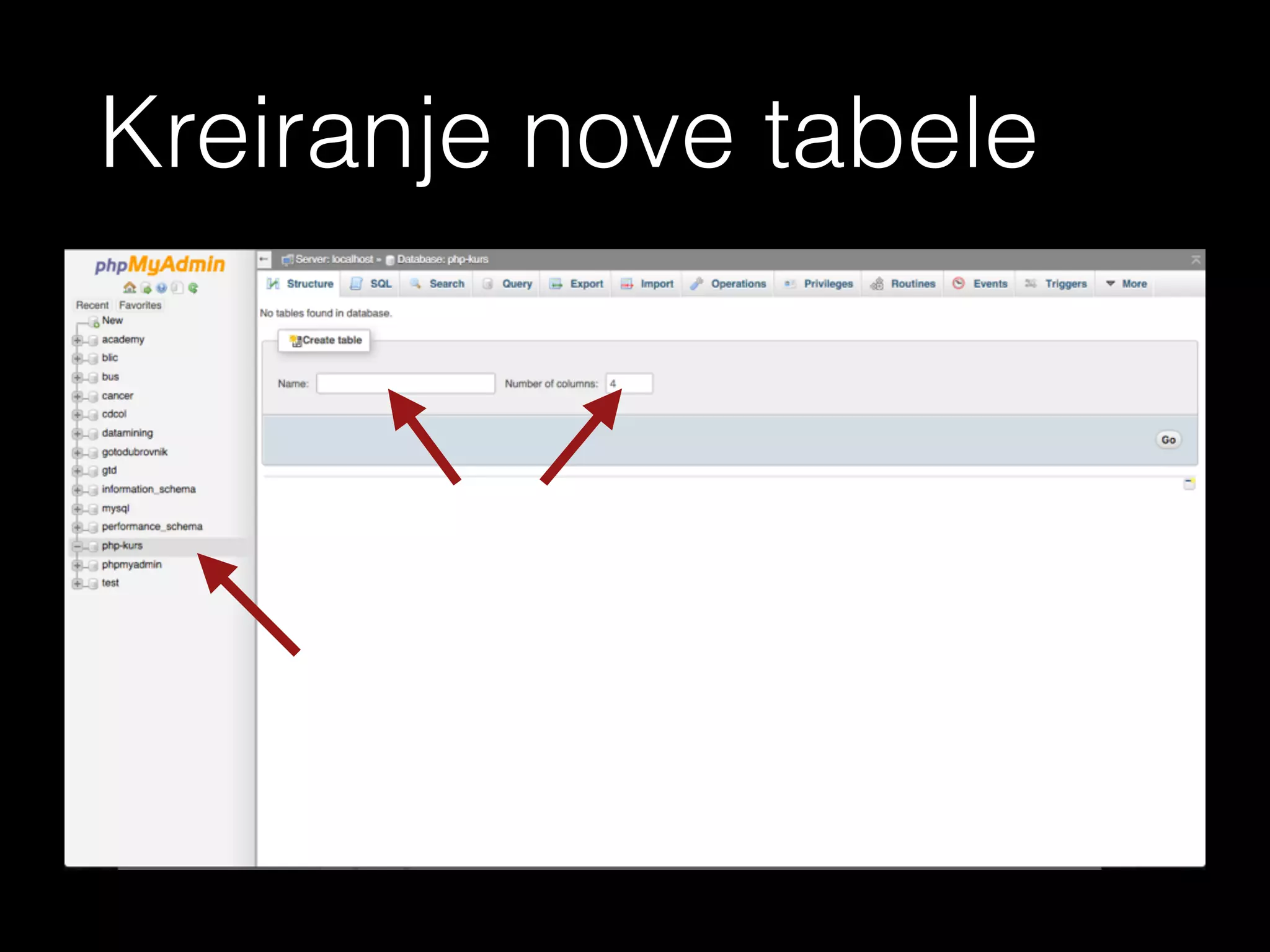 <?php echo ‘Insert query’ ?>
# PRIMJER INSERT QUERY-a:
INSERT INTO table_name (column1, column2, column3,…) VALUES (value1, value2,
value3,...)
 