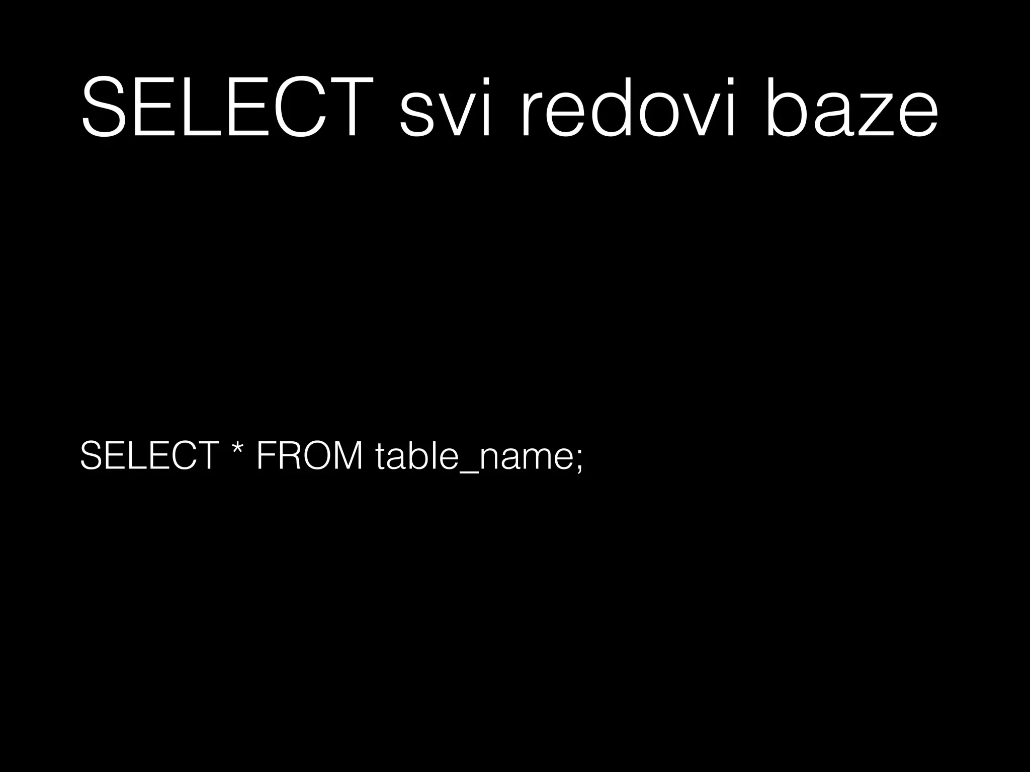 - Napraviti bazu CIPS
- Napraviti tabelu users unutar baze CIPS
- Dodati atribute: ﬁrstName, lastName, JMBG, placeOfBirth
- Uraditi dva INSERT query-a sa random datom
- Uraditi SELECT svih usera i select usera po nekom kriteriju
- Uraditi jedan UPDATE
- Obrisati zadnji red iz baze
<?php echo ‘Vjezba 1’ ?>
 