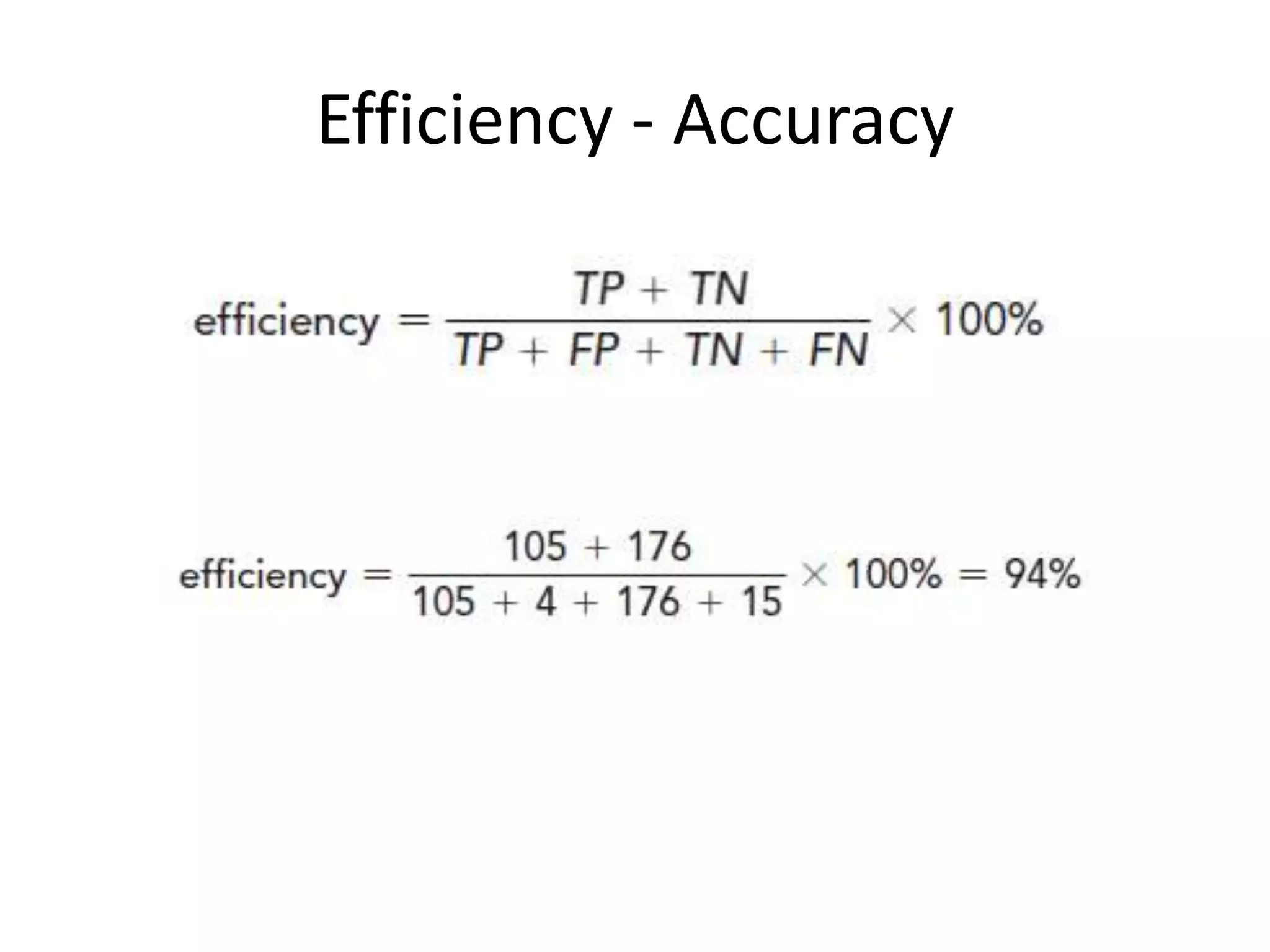 Efficiency - Accuracy
 