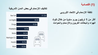 13
‫األوروبي‬ ‫االتحاد‬ ‫في‬ ‫االزدحام‬ ‫تكلفة‬
‫من‬ ‫أكثر‬
1
‫تلوث‬ ‫خالل‬ ‫من‬ ‫ا‬ً‫ي‬‫سنو‬ ‫يورو‬ ‫تريليون‬
‫والحوادث‬ ‫واالزدحام‬ ‫الكربون‬ ‫وانبعاثات‬ ‫الهواء‬
(
1
)
‫اقتصادية‬
‫األمريكية‬ ‫المدن‬ ‫بعض‬ ‫في‬ ‫االزدحام‬ ‫تكاليف‬
 