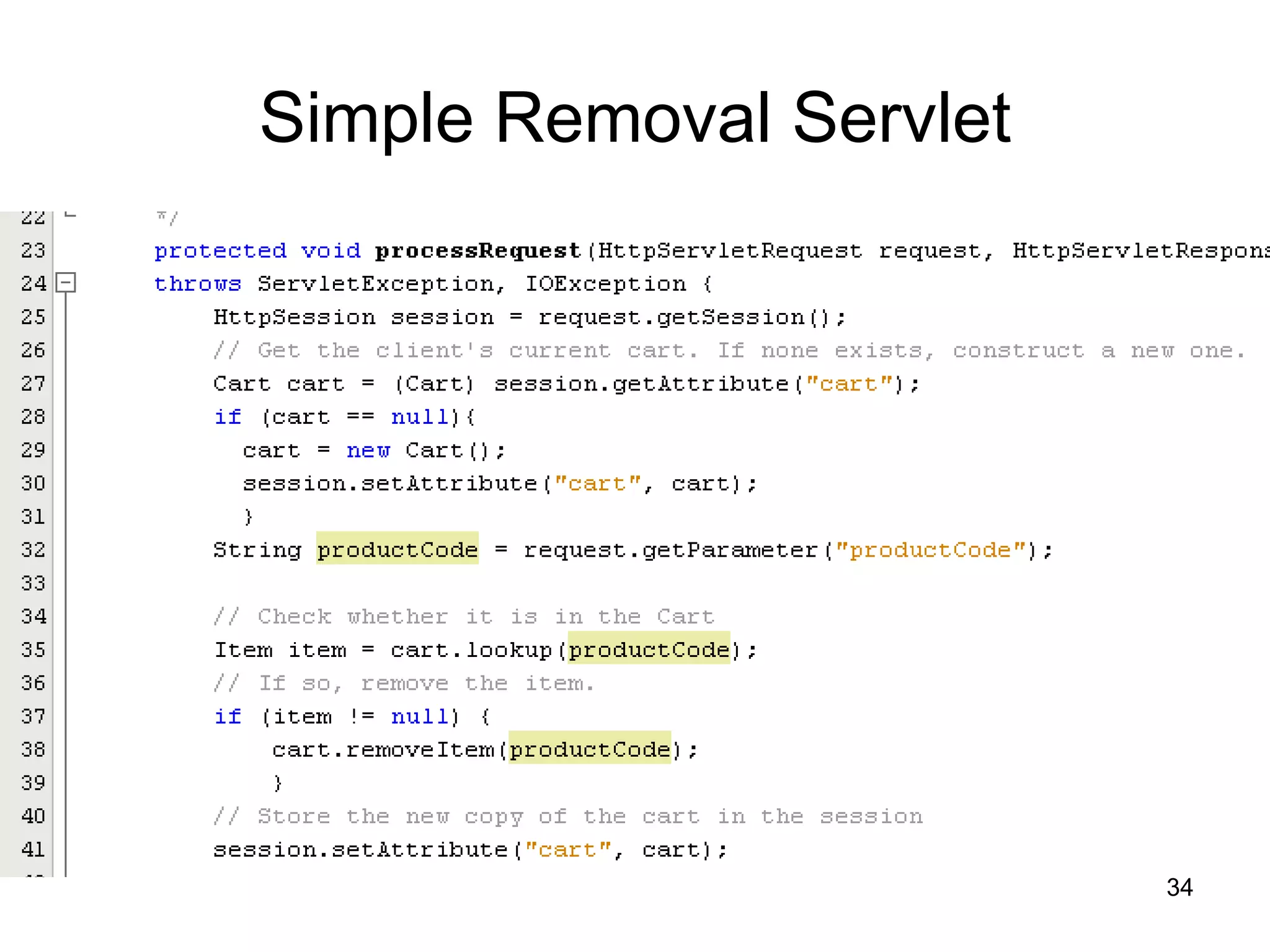 Simple Removal Servlet 