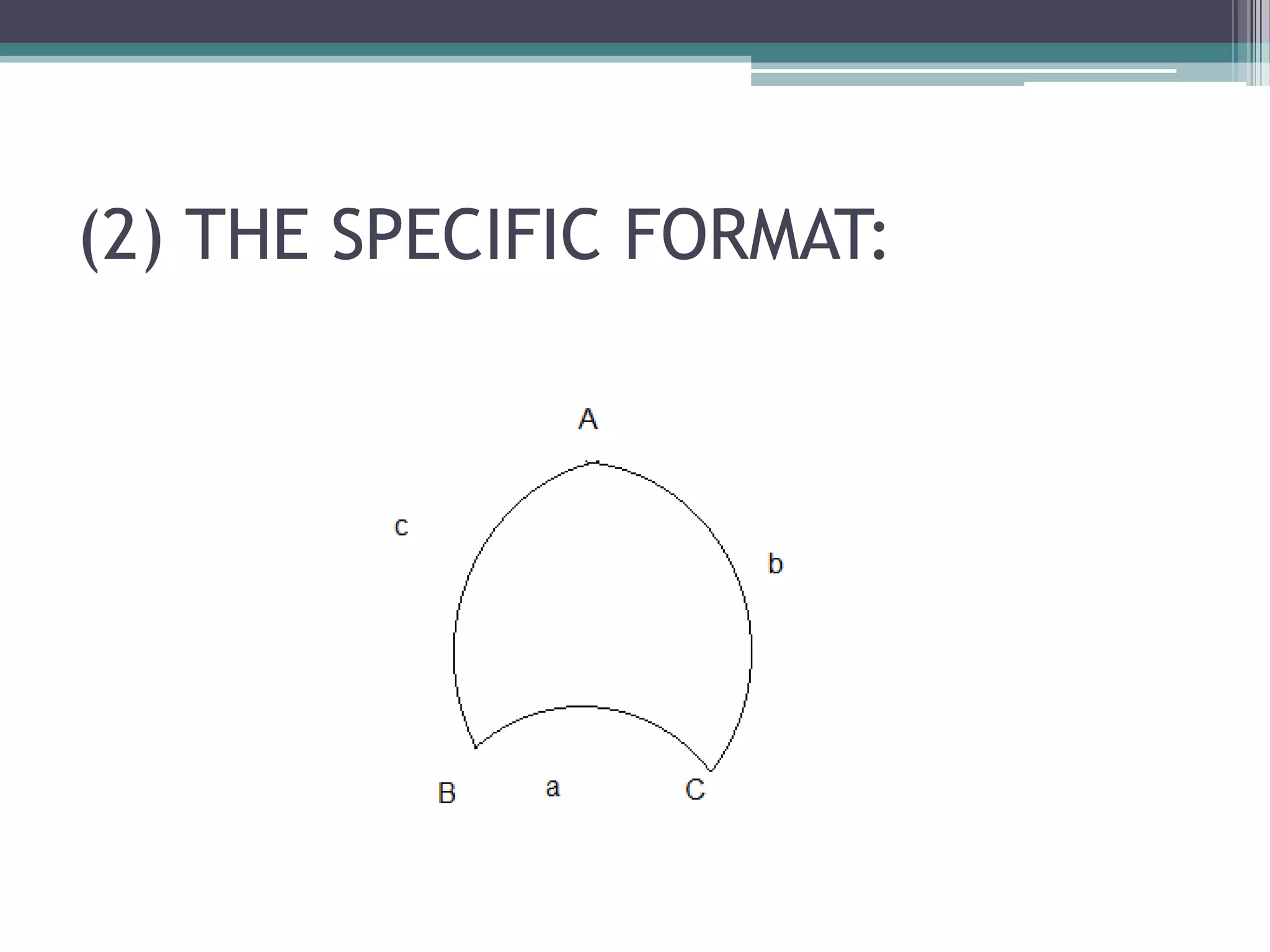 (2) THE SPECIFIC FORMAT:

 