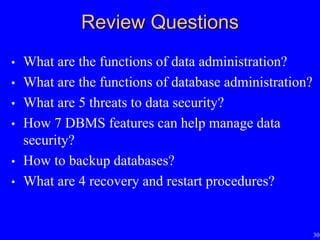 Data and database administration(database) | PPTX