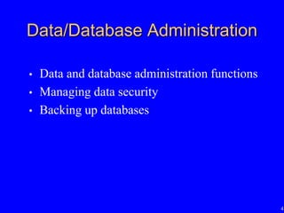 Data and database administration(database) | PPTX