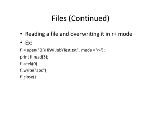 Python - Lecture 9 | PDF