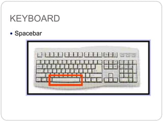 KEYBOARD
 Spacebar
 