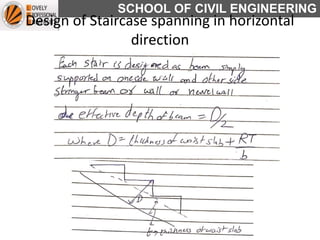 SCHOOL OF CIVIL ENGINEERING
Design of Staircase spanning in horizontal
direction
 