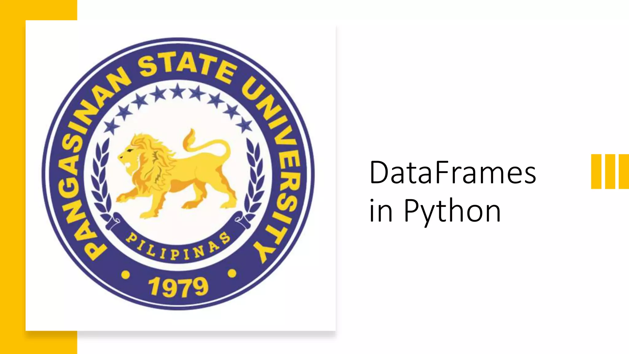 DataFrames
in Python
 