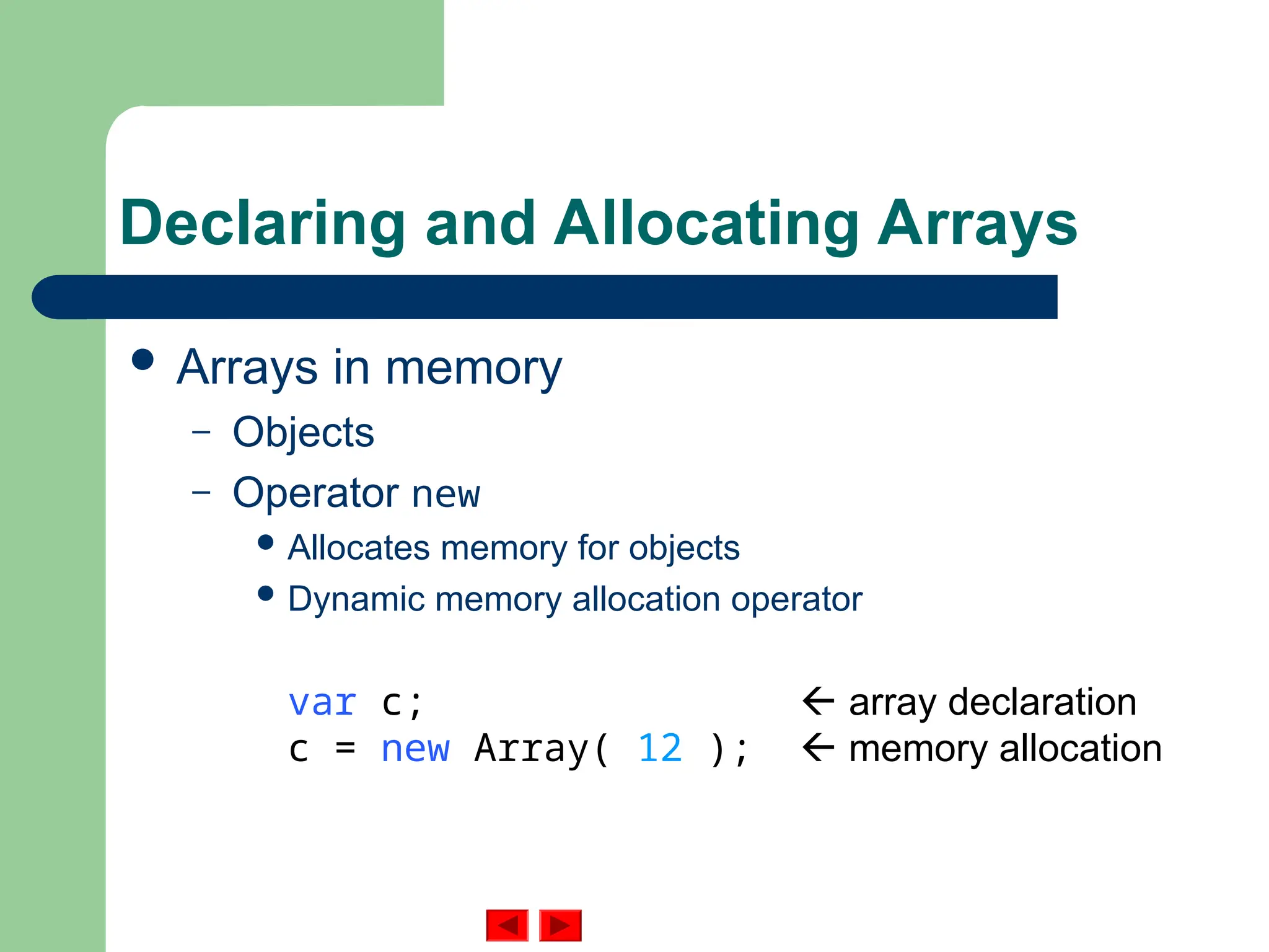 ajava arrays topic brief explanation data | PPT