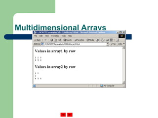 Multidimensional Arrays
 