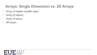 JavaScript scopes and arrays, 2D array handling | PPTX | Programming ...