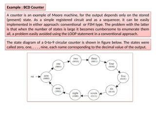 Fsm Example With Counter lecture9.pptx: Finite state machines (FSM) constitute a special ...