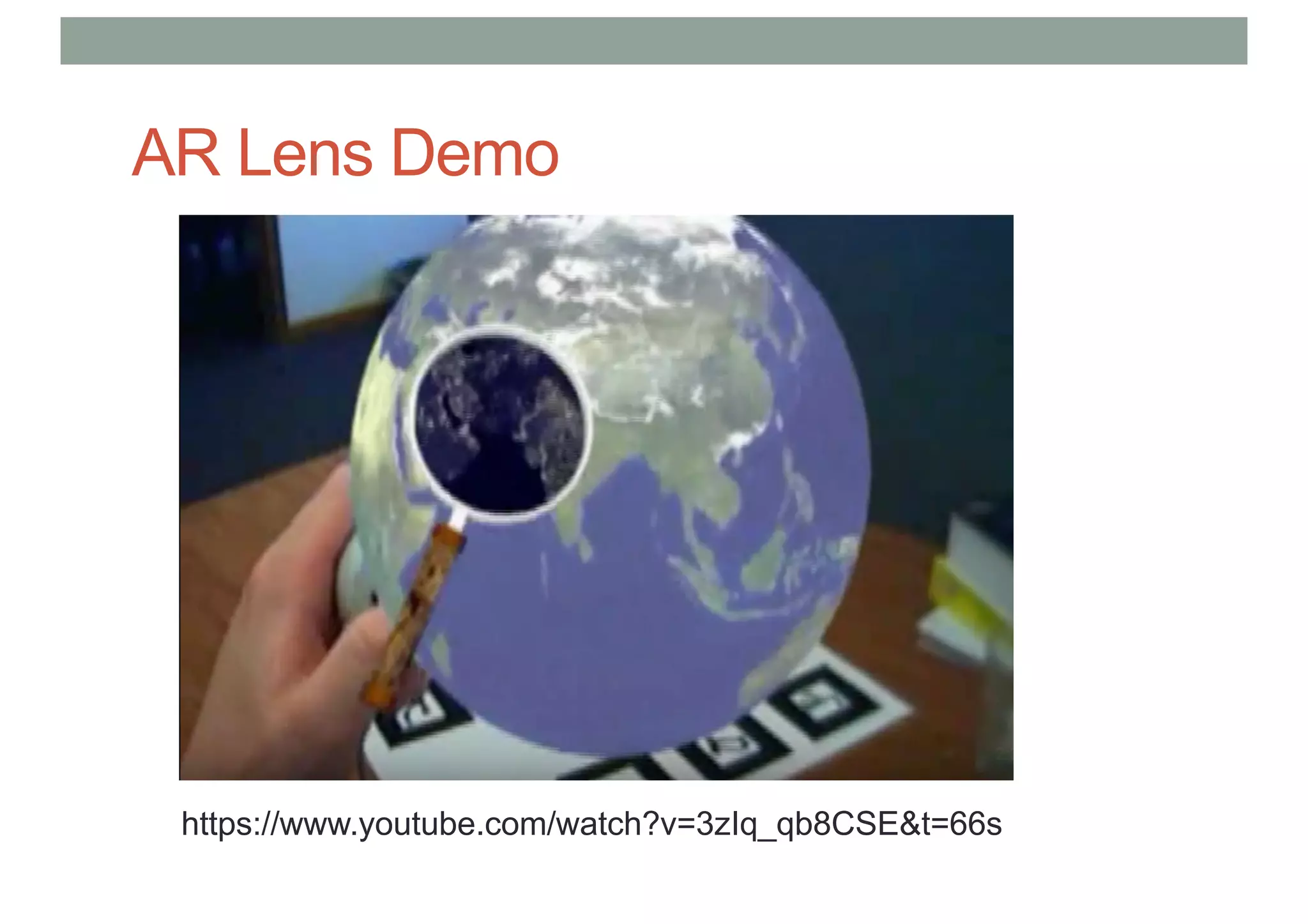 AR Lens Demo
https://www.youtube.com/watch?v=3zIq_qb8CSE&t=66s
 