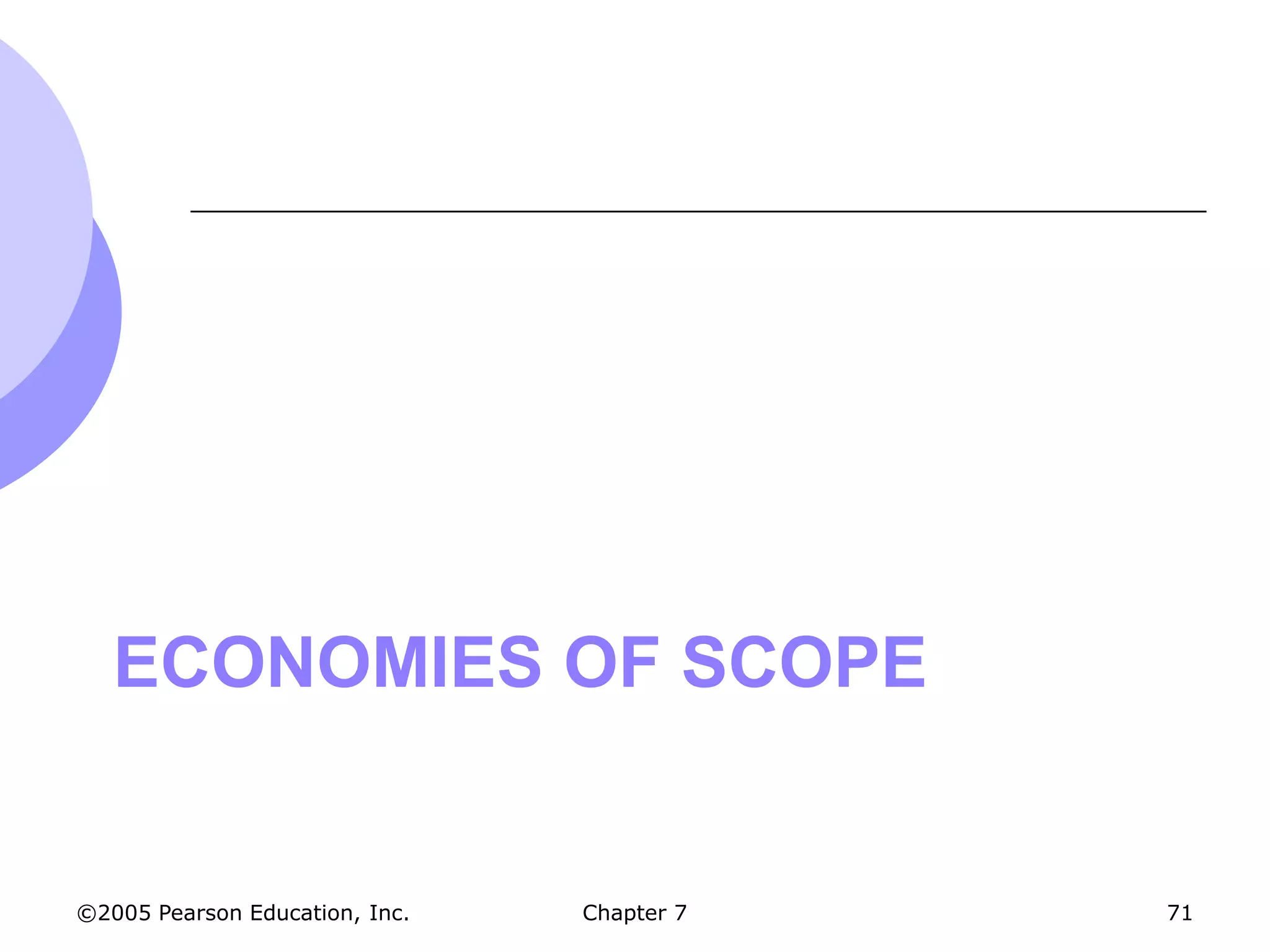 ECONOMIES OF SCOPE


©2005 Pearson Education, Inc.   Chapter 7   71
 