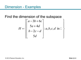 Lecture 9 dim & rank - 4-5 & 4-6 | PPT