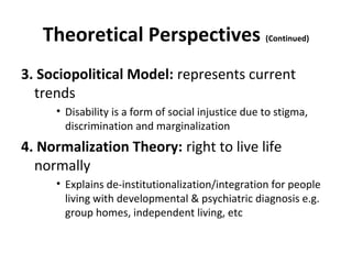 Disability Perspectives Lecture 9 disability | PPT