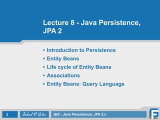 Lecture 9 - Java Persistence, JPA 2 | PDF