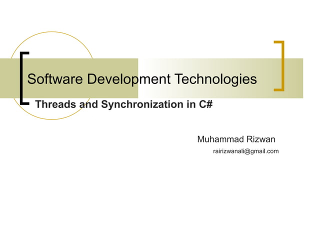 Threads And Synchronization in C# | PPT