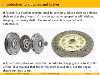 Lecture 09: Design of Clutches and Brakes | PDF