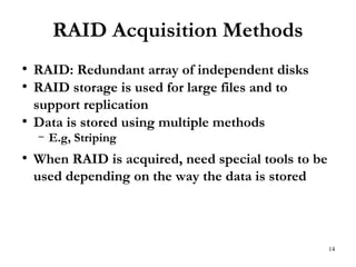 Raid Method Lecture 9 and 10 comp forensics 09 10-18 file system | PPT