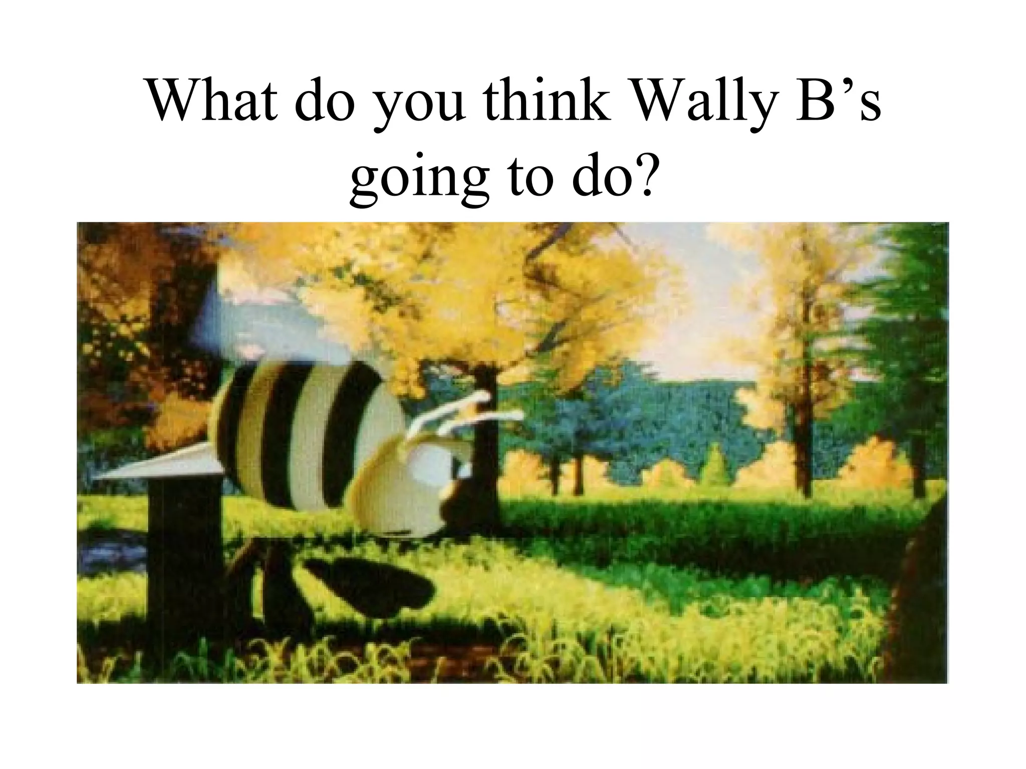 What do you think Wally B’s
going to do?
 