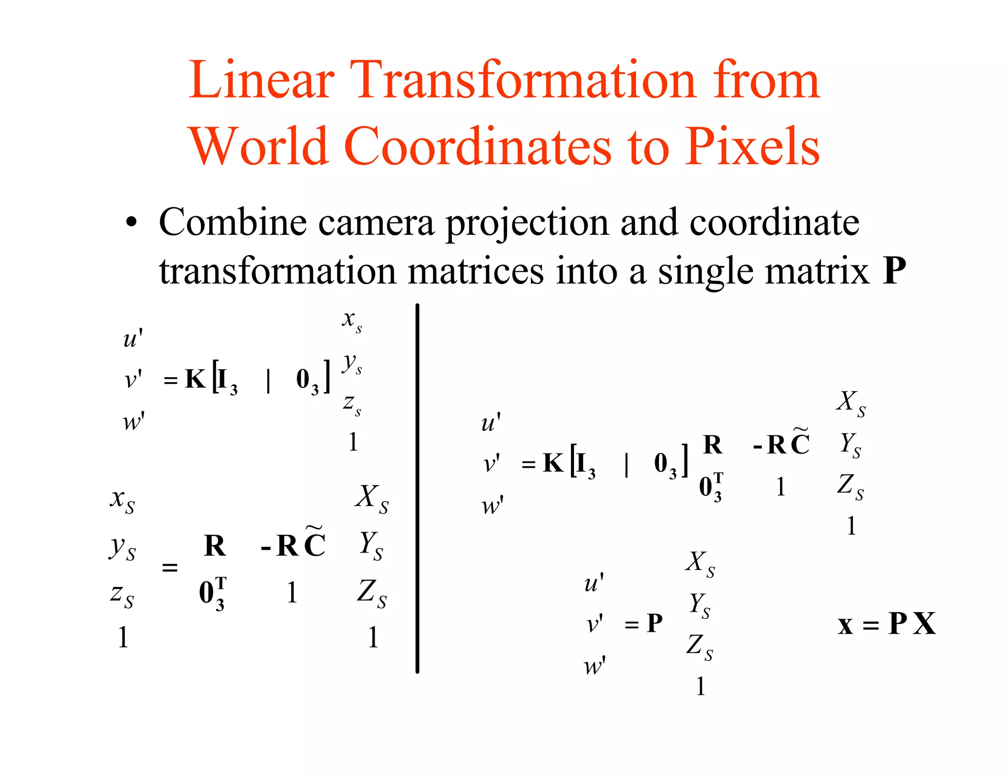 Lecture9 camera calibration | PDF