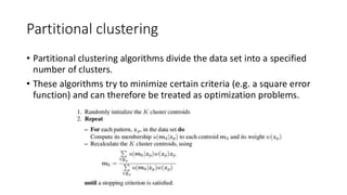 Clusterization Algorithms Divide Machine Learning Lectures -- Clustering (2) | PDF