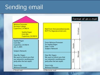 Sending email
                Format of an e-mail
 