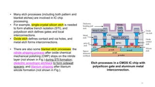Lecture 9_Etch, How Etching was done in semiconductor process | PDF