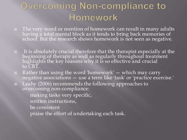 why is homework so important in cbt