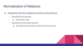 Normalization Relations Comprehensive Guide to Database Normalization and Normal Forms | PDF