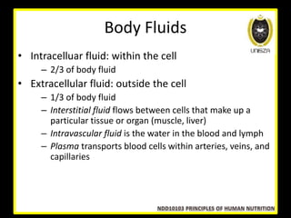 Fluid In Cells Lecture 9 nutrients involved in fluid and electrolyte balance | PPTX