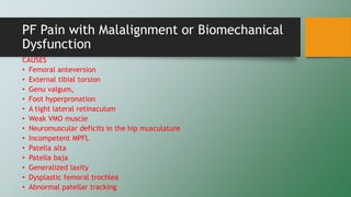 Pf Malalignment Lecture 9 Patellofemoral Dysfunction.pdf